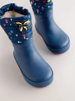 Donkerblauw - Thinsulate gevoerde regenlaarzen met rand