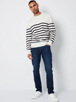 Donkerblauw - Threadbare - Slim-fit jeans met stretch
