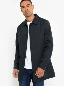 Donkerblauw - Threadbare Showerproof Longline Trench Coat
