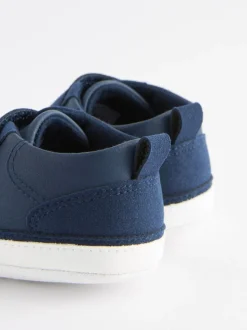 Donkerblauw - Touch Fastening Baby Trainers (0-2mths)
