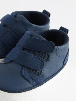 Donkerblauw - Touch Fastening Baby Trainers (0-2mths)