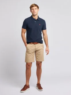 Donkerblauw - U.S. Polo Assn. Piqué poloshirt met normale pasvorm van 100% katoen