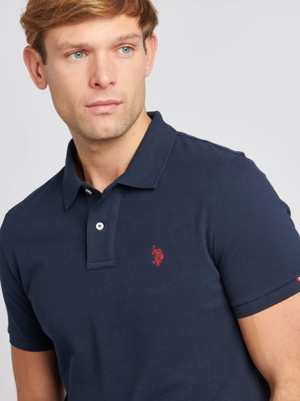 Donkerblauw - U.S. Polo Assn. Piqué poloshirt met normale pasvorm van 100% katoen