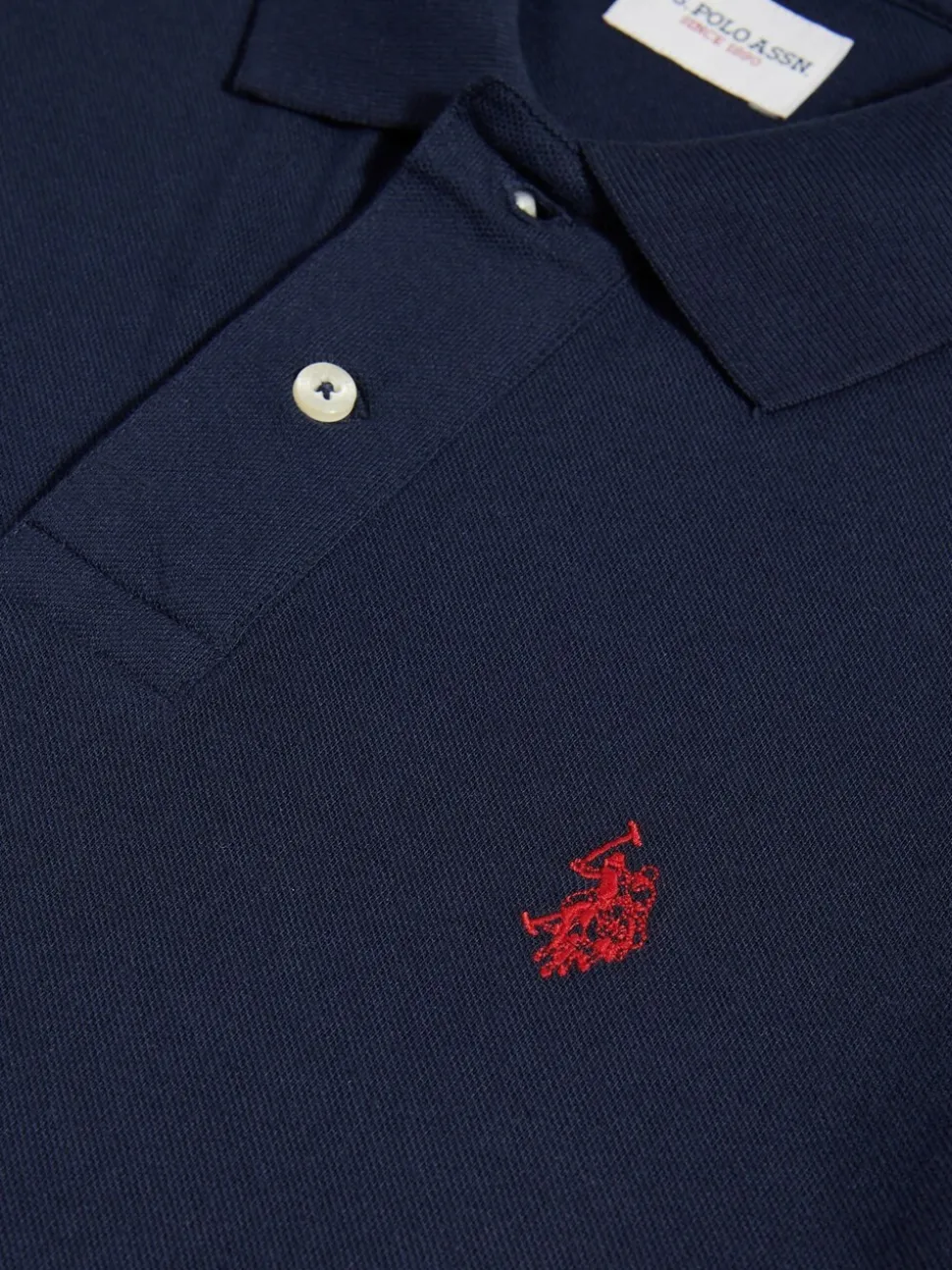 Donkerblauw - U.S. Polo Assn. Piqué poloshirt met normale pasvorm van 100% katoen