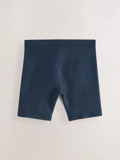 Donkerblauw - Verpakking van 2 stretchy fietsshorts met hoog katoengehalte (3-16jr)