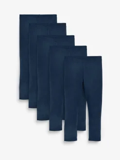 Donkerblauw - Verpakking van 5 leggings (3-16 jr)