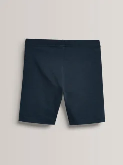 Donkerblauw - Verpakking van 2 stretchy fietsshorts met hoog katoengehalte (3-16jr)