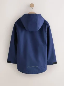 Donkerblauw - Waterdichte jas met fleece voering en capuchon (3-17jr)