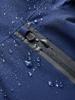 Donkerblauw - Waterdichte jas met fleece voering en capuchon (3-17jr)