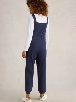 Donkerblauw - White Stuff Dungarees van jersey, 100% katoen, Daphne
