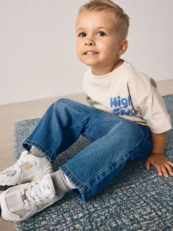 Donkerblauw denim - Jeans met wijde pijpen (3 mnd-7 jr)