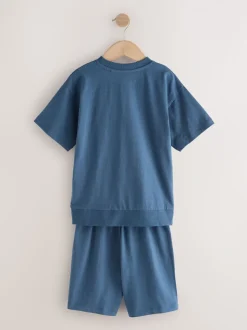 Donkerblauw/grijs - Pyjama met korte pijpen 3 stuks (3-16jaar) (3-16jaar)