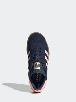 Donkerblauw/roze - adidas Originals Gazelle Bold Lace Junior vetersneakers