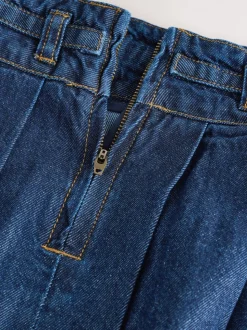 Donkere wassing - Geplooide denim rok (3-16jr)