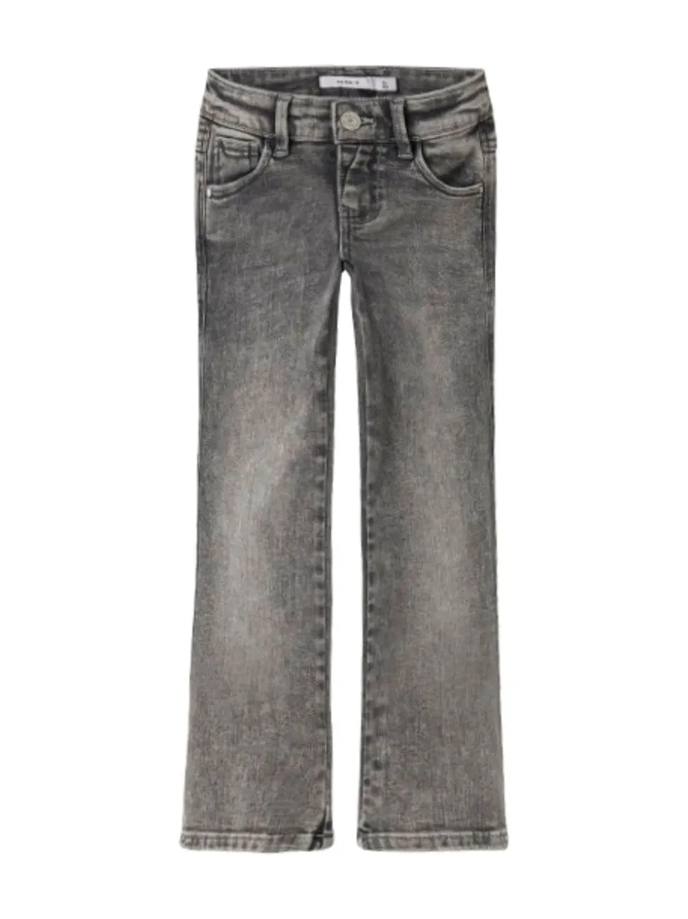 Donkergrijs - Name It flare jeans met verstelbare taille voor meisjes