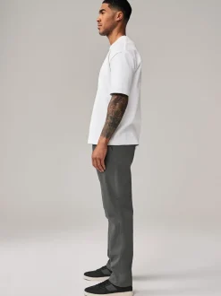 Donkergrijs - Straight fit - Stretchy chino