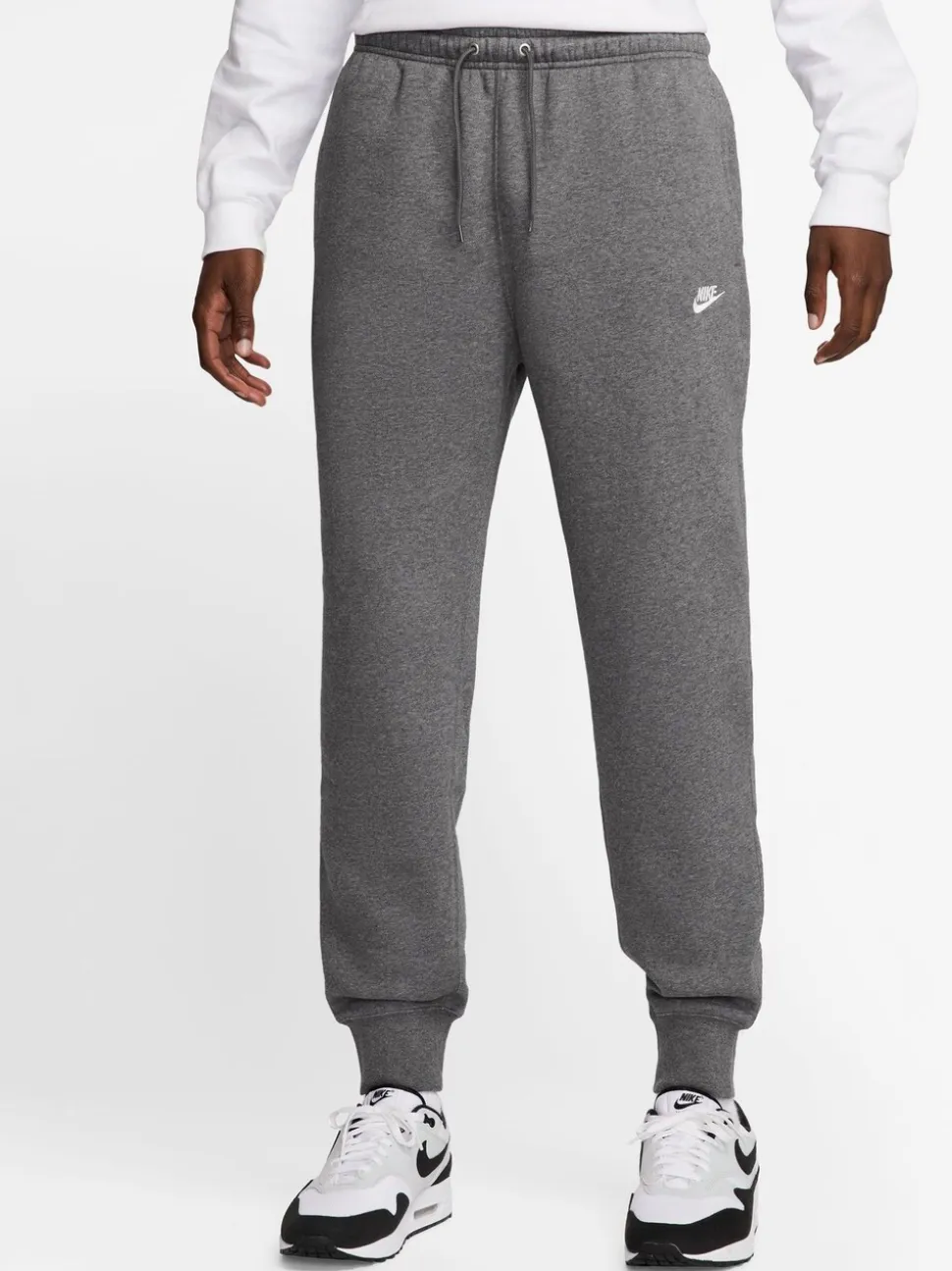 Donkergrijs gemêleerd - Nike Club fleece joggingbroek