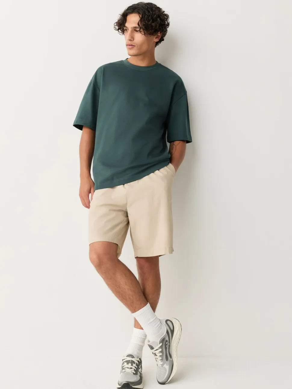 Donkergroen - Relaxed fit - Zwaar T-shirt