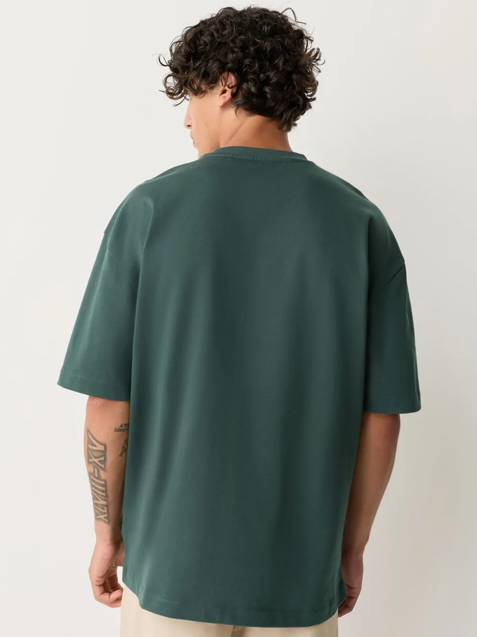Donkergroen - Relaxed fit - Zwaar T-shirt