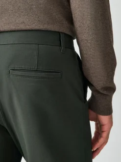 Donkergroen - Slim Fit - Stretchy chino