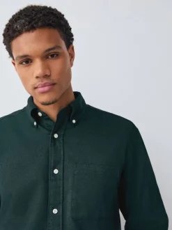 Donkergroen - Soft Touch Oxford Long Sleeve Shirt