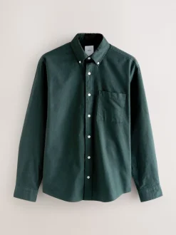 Donkergroen - Soft Touch Oxford Long Sleeve Shirt