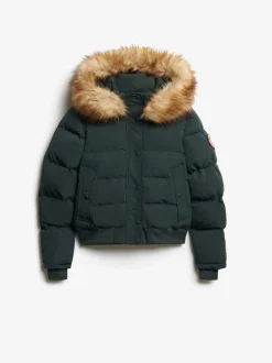 Donkergroen - Superdry Everest bomberjack met capuchon