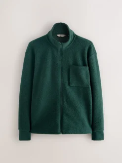 Donkergroen - Volledig doorlopende rits - Borg Fleece