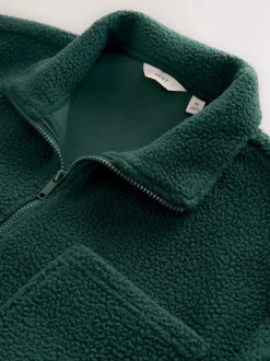 Donkergroen - Volledig doorlopende rits - Borg Fleece