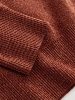 Donkeroranje - Relaxed Fit Plain Chenille Crew Neck Jumper