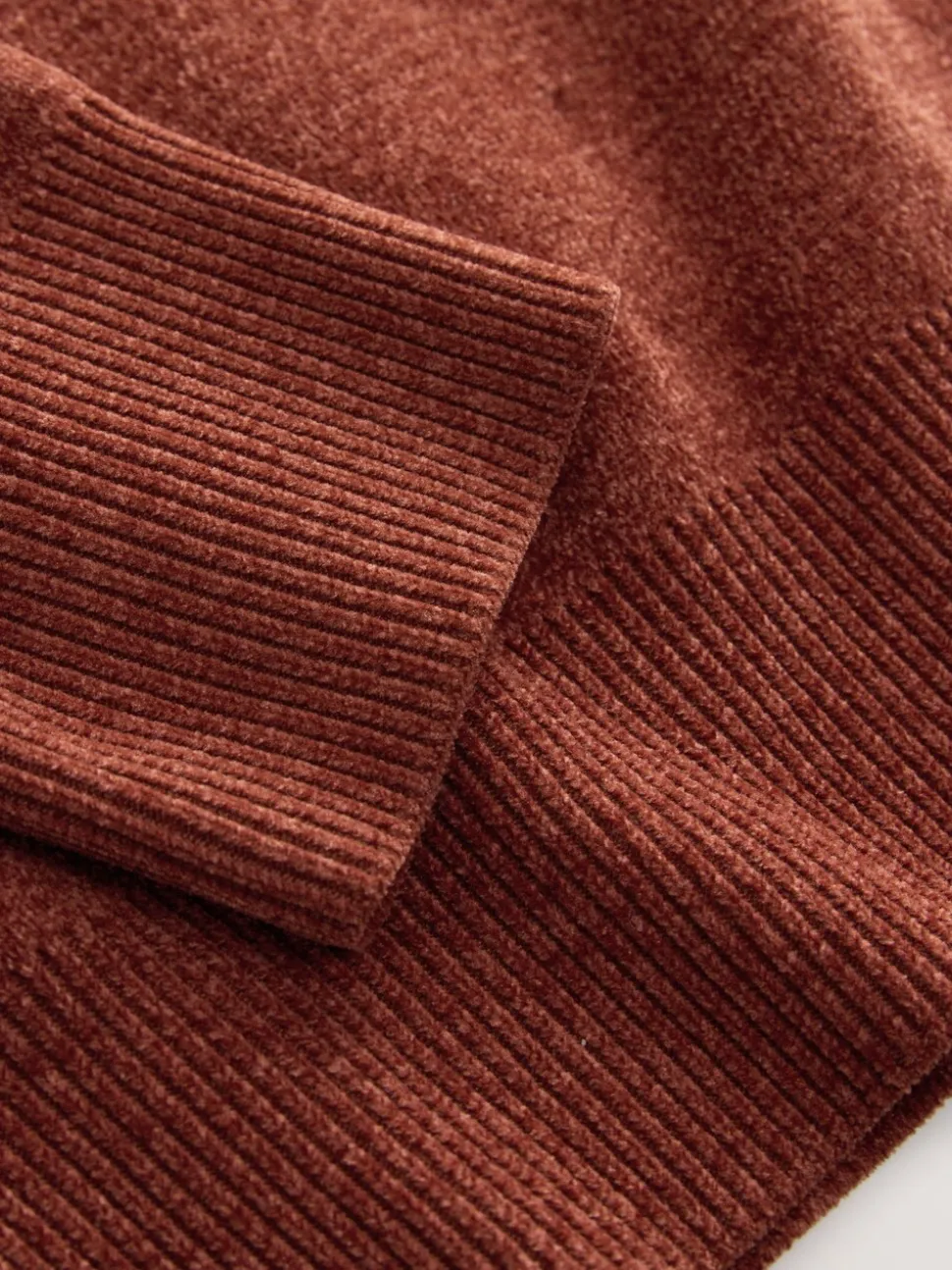 Donkeroranje - Relaxed Fit Plain Chenille Crew Neck Jumper