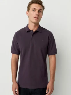 Donkerpaars - Normale Pasvorm - Piqué poloshirt met korte mouwen
