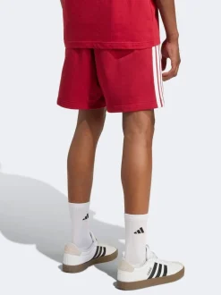 Donkerrood - adidas Essential 3-Stripes French Terry Shorts