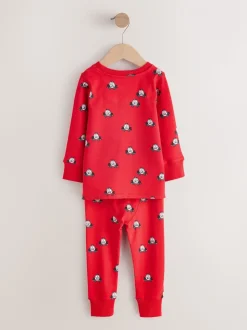 Donkerrood/blauw met hulpverleningsvoertuig - Mini Knusse Pyjama's 3 Set (9mnd-10jr)