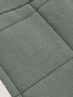 Donkersaliegroen - Reiss Barbor Tipped Knit Stitch-Detail Shorts