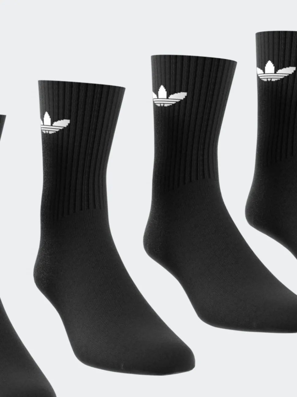 Donkerzwart - adidas Originals verpakking van 6 Trefoil enkelsokken