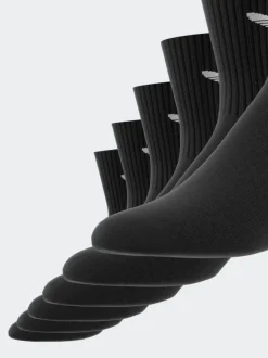 Donkerzwart - adidas Originals verpakking van 6 Trefoil enkelsokken