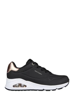 Donkerzwart - Skechers goudkleurige damessneakers met standaard pasvorm Uno