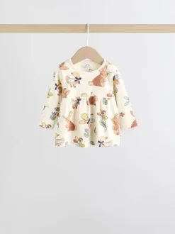 Ecru - 6 -delige set van top met lange mouwen en leggings (0mnd -3jr)