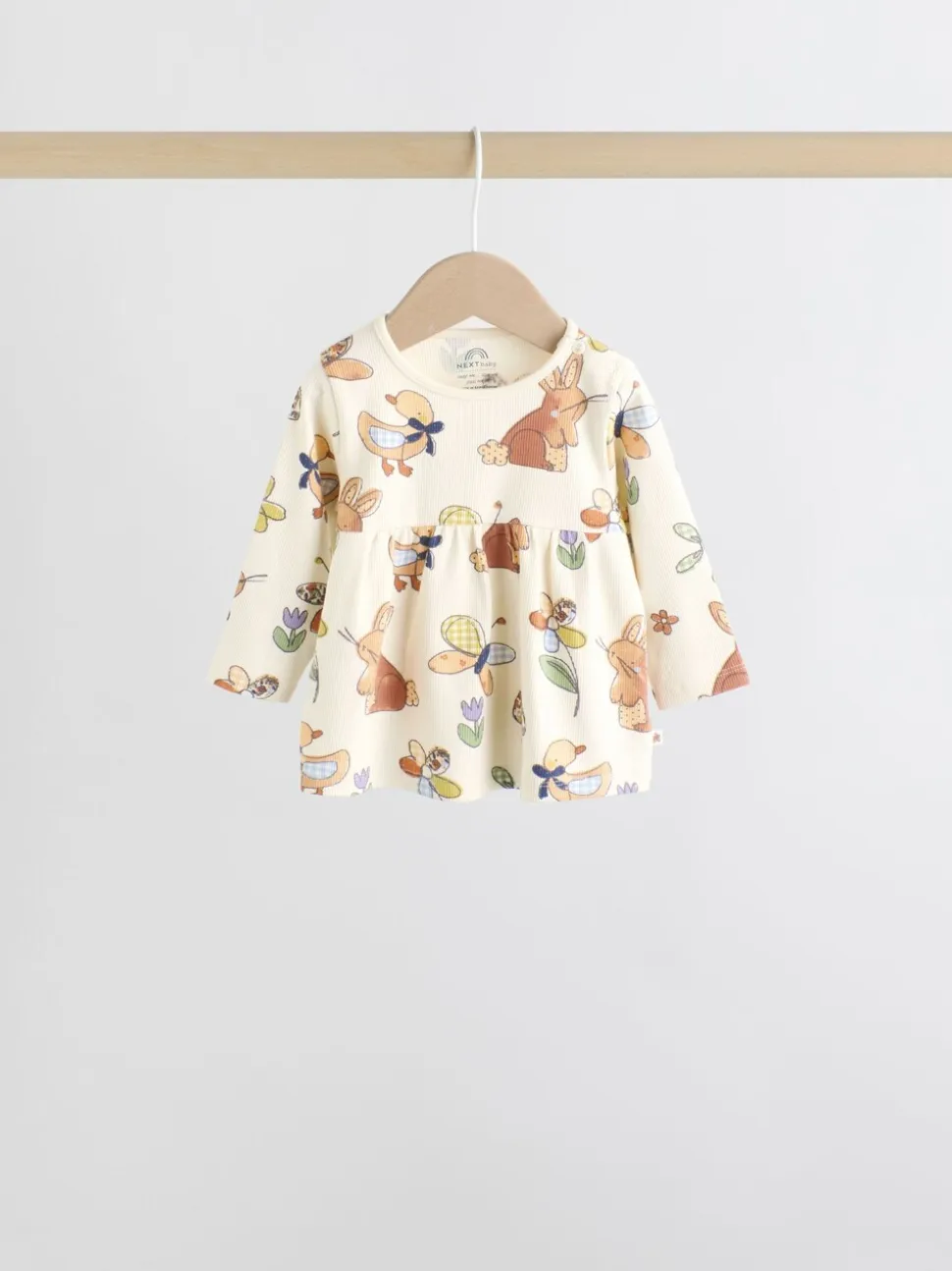 Ecru - 6 -delige set van top met lange mouwen en leggings (0mnd -3jr)