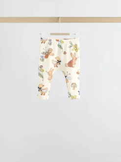 Ecru - 6 -delige set van top met lange mouwen en leggings (0mnd -3jr)