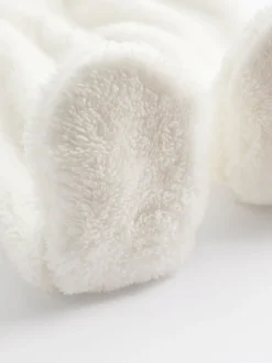 Ecru - All-in-one voor baby's van zachte fleece met capuchon (0mnd-2jr)