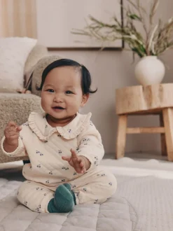 Ecru - Baby doorgestikte Sweatshirt en Broeken Set 2 Pieces (0mnd -2jr)