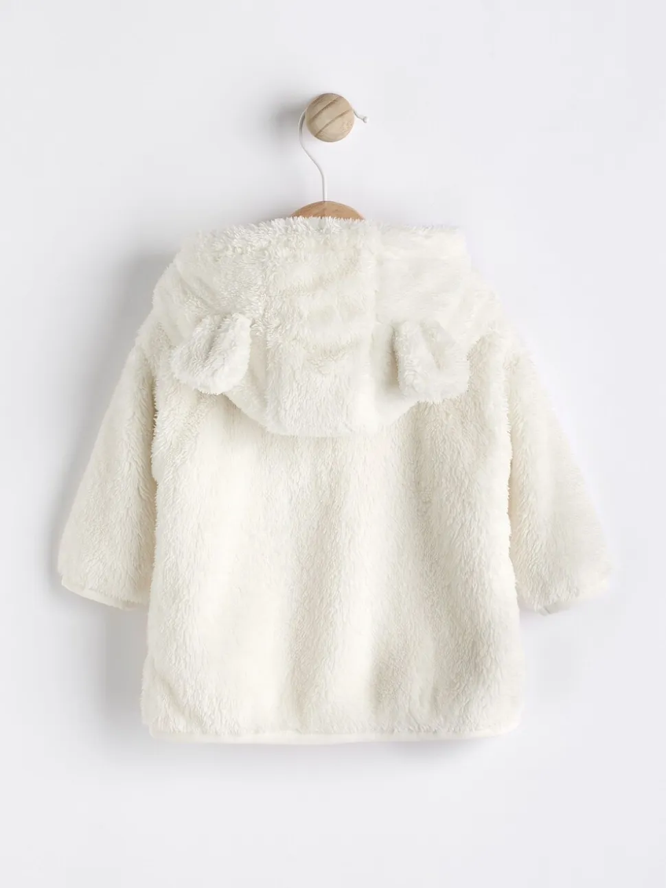 Ecru - Fleece babyjack met capuchon (0mnd-2jr)