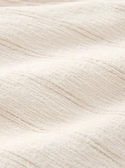 Ecru - Gestreepte short met elastische taille en textuur
