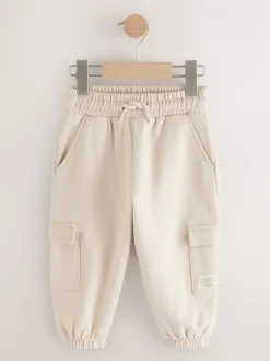Ecru - Zacht aanvoelende jersey utility joggingbroek (3mnd-7jr)