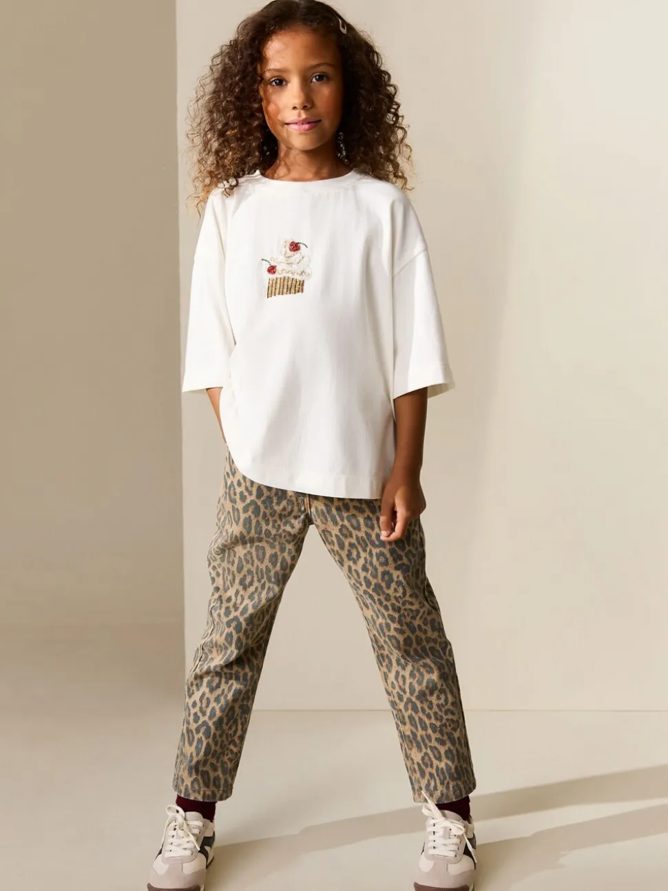 Ecru Cupcake - T-shirt met kralen (3-16jaar)