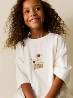 Ecru Cupcake - T-shirt met kralen (3-16jaar)