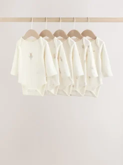 Ecru Fairy Mouse - Set van 5 babyrompertjes met lange mouwen
