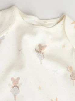 Ecru Fairy Mouse - Set van 5 babyrompertjes met lange mouwen